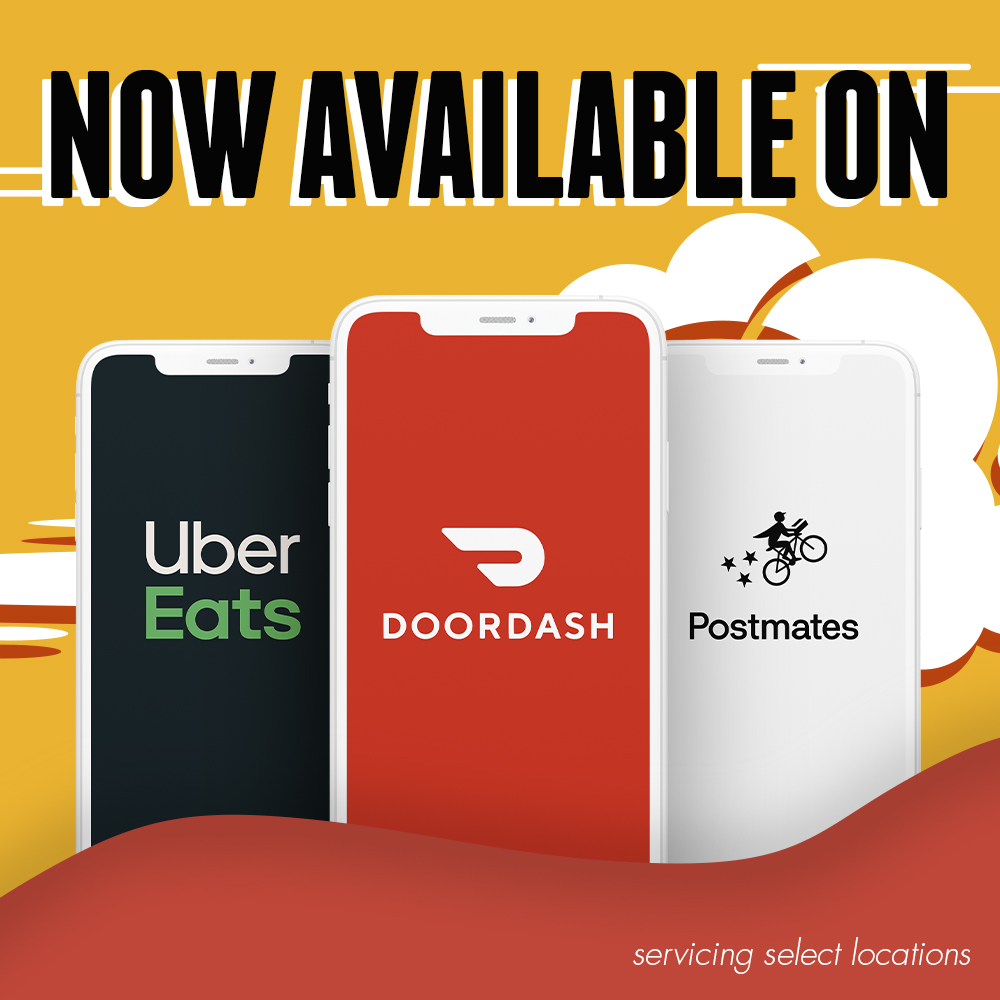 Now delivering with Uber Eats, Postmates, and Doordash
