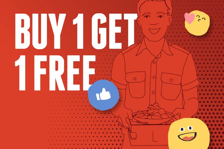 BUY 1 GET 1 FREE